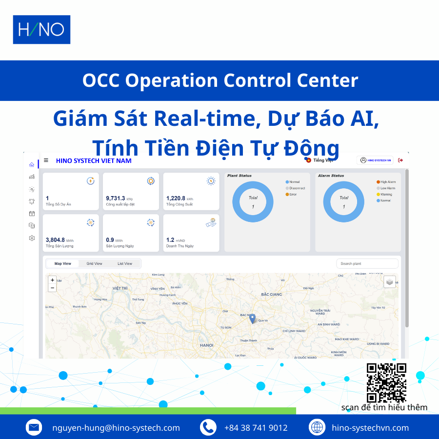 OCC Operation Control Center: Giám Sát Real-time, Dự Báo AI, Tính Tiền Điện Tự Động