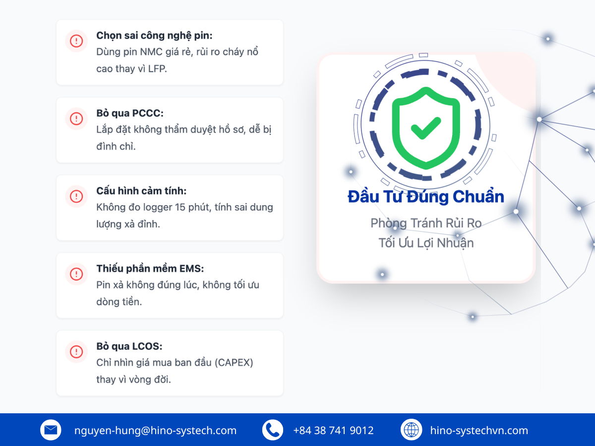 Lưu ý khi vận hành BESS